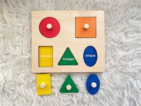 6 In 1 Classic Geometry Wooden Shapes Puzzle Blissbies