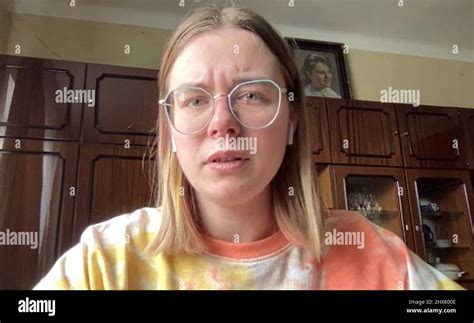 Screengrab of Mariia Moskalenko, who is anxiously waiting for news of ...