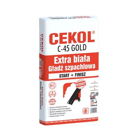 CEKOL Extra biała gładź szpachlowa C 45 GOLD 5 kg z najszybszą i