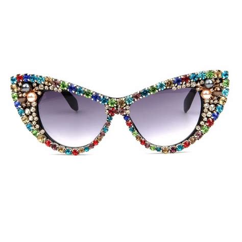 The Oversized Colorful Rhinestone Cat Eye Sunglasses Are A Versatile