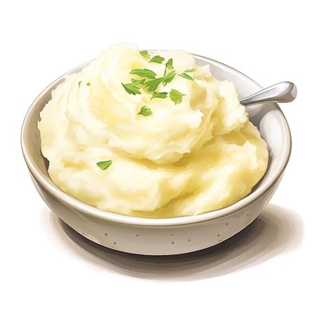 Premium Psd Mashed Potatoes Foods Illustration Watercolor Style Ai Generated