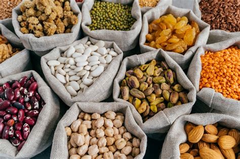 Premium Photo Various Types Of Dried Fruit And Cereals At Farmers Market