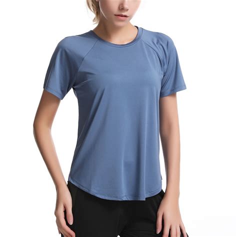 Women Yoga Tops Mesh Breathable Sports Shirts Workout Trainning Shot Sleeve T Shirt Plus Size