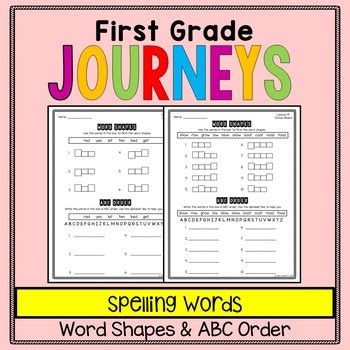 First Grade Journeys Spelling Words Word Shapes And Abc Order