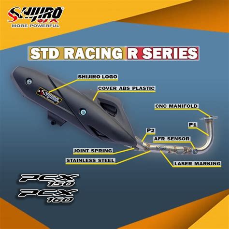 Jual Knalpot Standar Racing Pcx Type R Series Shijiro Racing