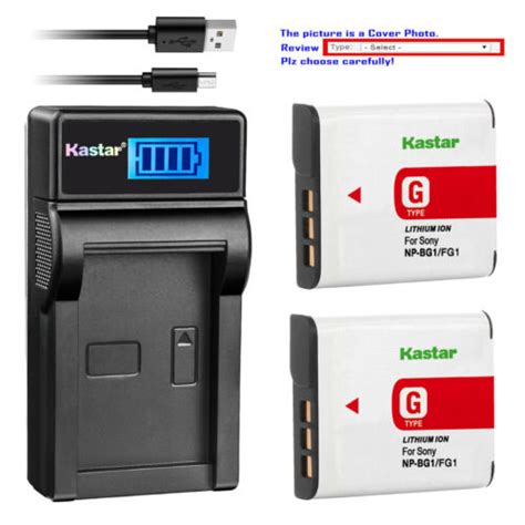 Kastar Battery And LCD Slim USB Charger For Sony NP BG1 FG1 Type G