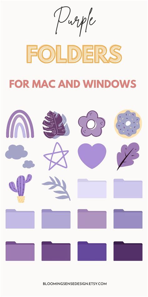 Purple boho desktop folder icons aesthetic png – Artofit