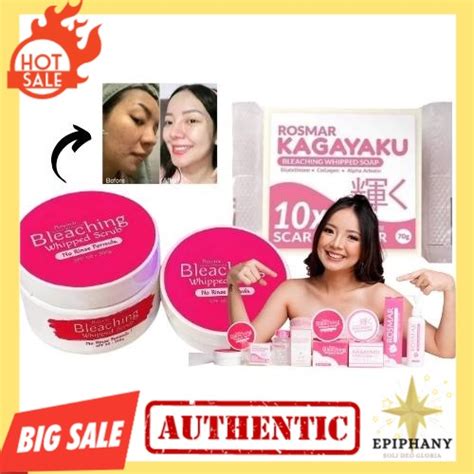 Original Rosmar Bleaching Whipped Scrub Cream Kagayaku Soap Whitening