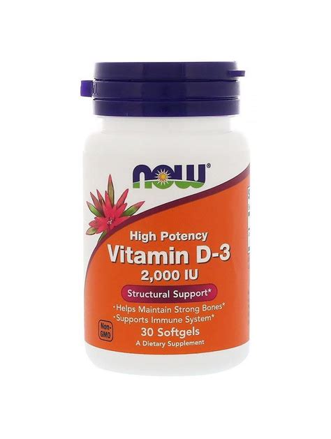 Now Vitamin D 3 High Potency 2000 Iu 30 капсул