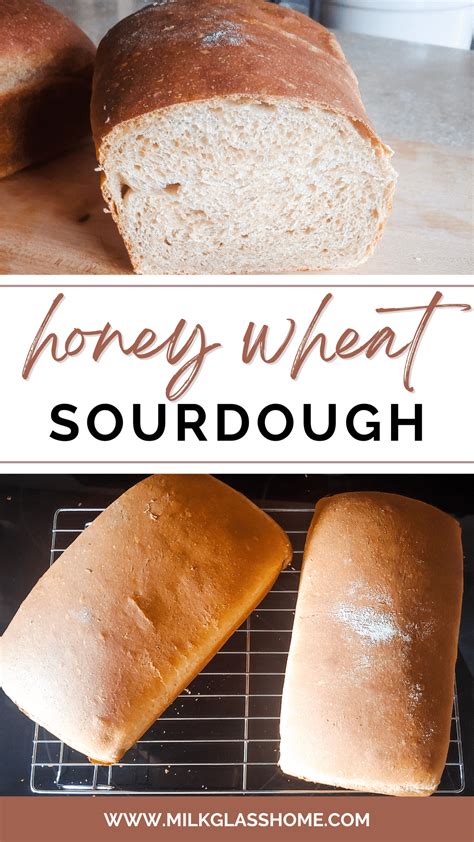 Super Soft Sourdough Honey Wheat Bread Active Or Discard Milk Glass