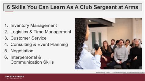 Skills You Can Learn As A Toastmasters Sergeant At Arms District