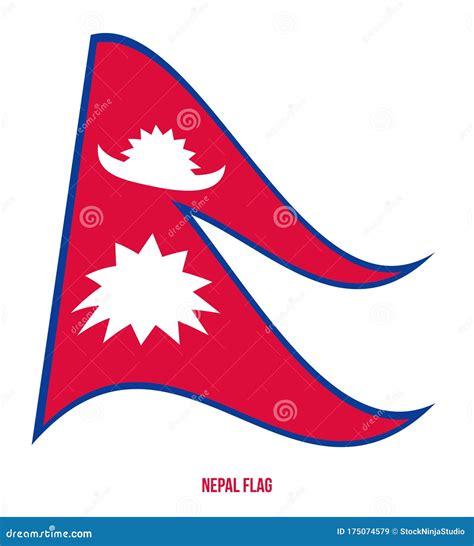 Nepal Flag Waving Vector Illustration On White Background Nepal