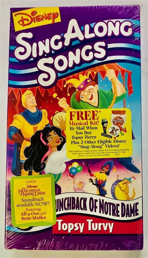 Sing Along Songs The Hunchback Of Notre Dame Topsy Turvy VHS Walt