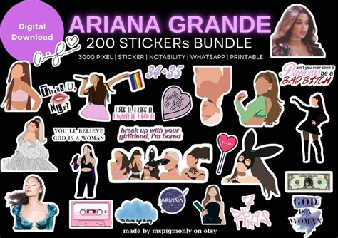 ARIANA GRANDE Sticker Bundle200 Digital Etsy