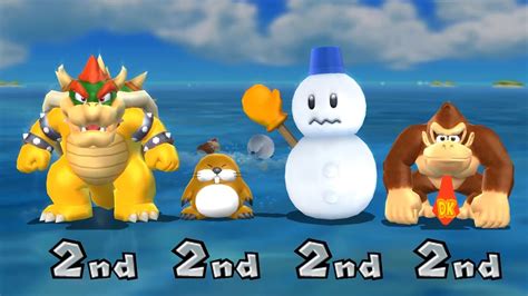 Mario Party 9 Bowser Vs Monty Mole Vs Donkey Kong Vs Snowman Minigame