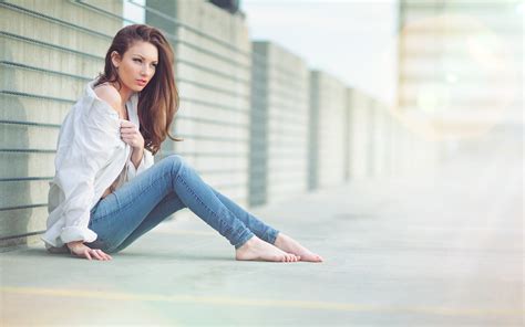 Women Brunette White Tops Wallpapers HD Desktop And Mobile Backgrounds
