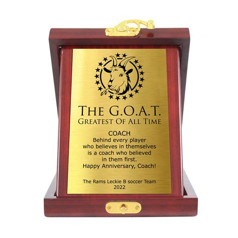 Customized G.O.A.T. Award / Greatest of All Time Award, Golden Plaque ...