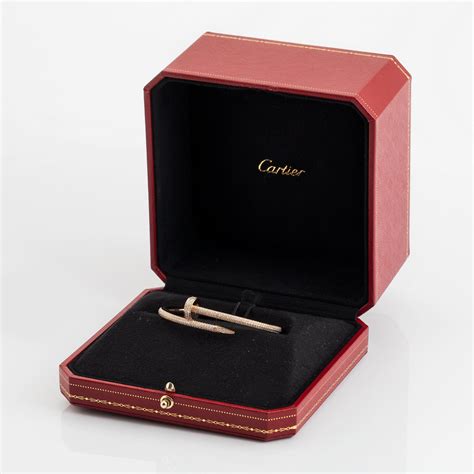 A Cartier Juste En Clou Bracelet In 18k Rose Gold Set With Round