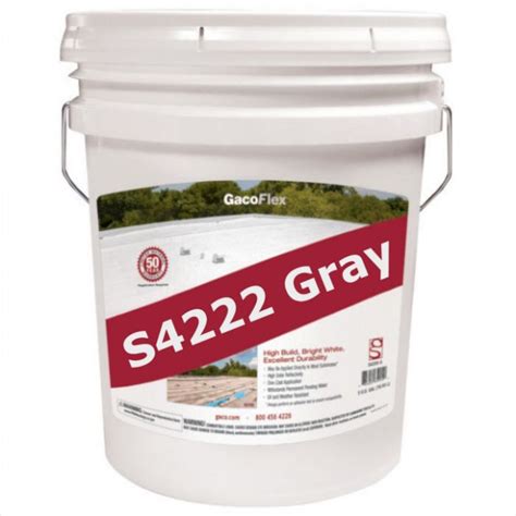 Gaco S4222 5 GacoFlex Solvent Free Silicone Roof Coating 5 Gallon Gray