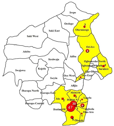 A Map Showing The Ten 10 Local Government Areas That Make Up The Oke Download Scientific