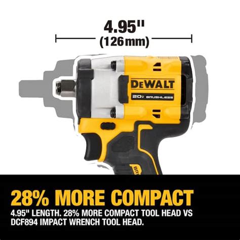 Dewalt Atomic Volt Max Cordless Brushless Impact Wrench Tool