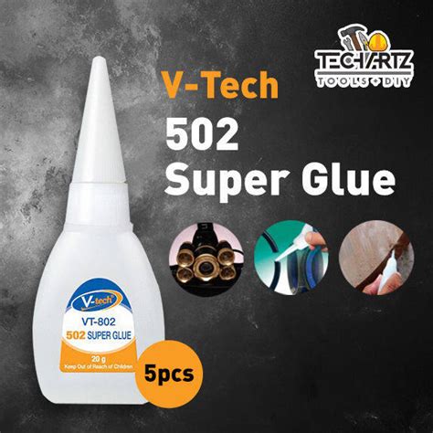 5 Bottle X V Tech 502 Super Glue Multi Purpose Glue 20gm 3 Second Glue