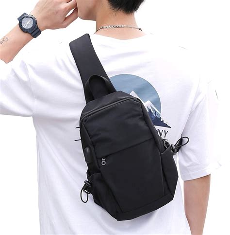 Men Nylon Sling Chest Back Pack Travel Hiking Ride Crossbody Single