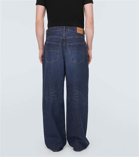 Mid-rise wide-leg jeans in blue - Balenciaga | Mytheresa