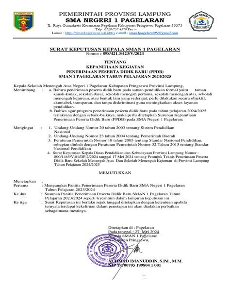 Sk Panitia Ppdb 2024 2025 Pdf