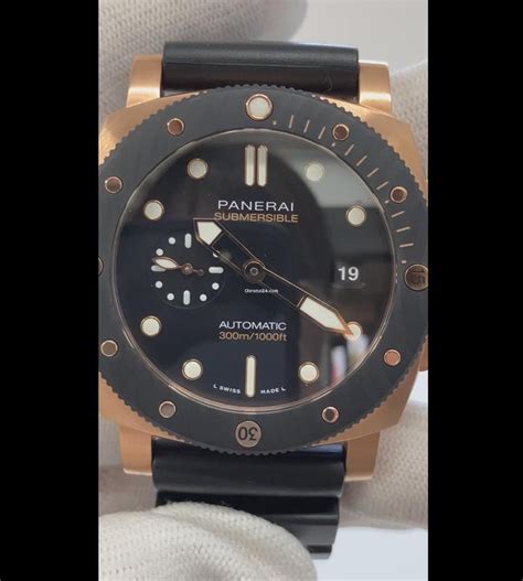 Panerai Submersible Quarantaquattro Goldtech Orocarbo Mm Rg F R