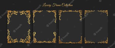 Premium Vector Set Of Decorative Vintage Frames And Borders Setgold