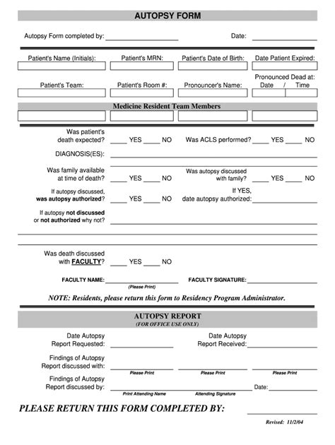 Autopsy Forms Fill Online Printable Fillable Blank Pdffiller Inside Autopsy Report Template 10