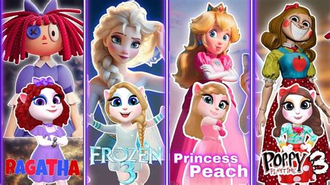 My Talking Angelam 2 Frozen Of Elsa Vs Ragatha Vs Poppy 3 Vs Peach