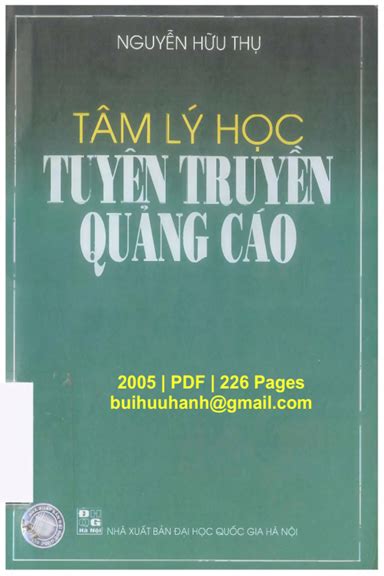 Tâm Lý Học Tuyên Truyền Quảng Cáo Nxb Đại Học Quốc Gia 2005 Nguyễn