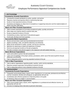 Fillable Online Employee Performance Appraisal Competencies Guide ...