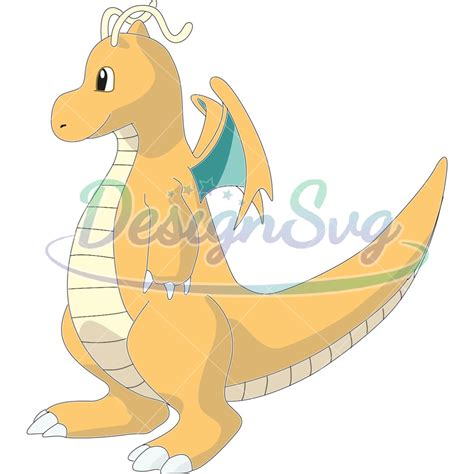 Anime Satoshi Pokemon Dragonite Side View Svg Designsvg