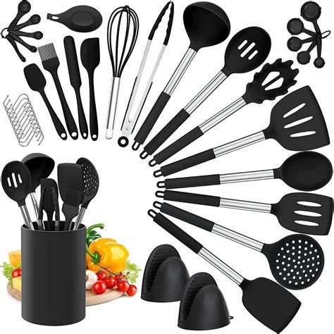 Juego De Utensilios De Cocina 25 Piezas De Silicona Para Cocinar Con