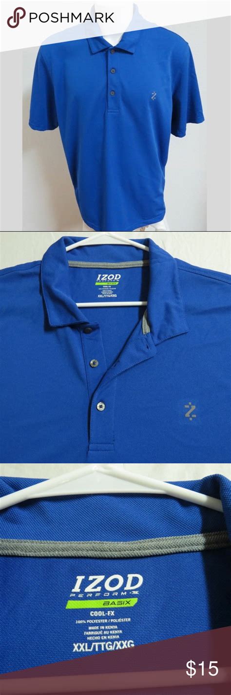 2xl Bright Blue Izod Mens Polyester Ee Golf Polo Shirt Polo Shirt Polo Golf Polo Shirts