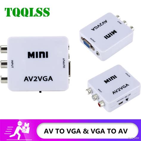 Mini RCA To VGA Converter AV2VGA VGA2AV Conversor With 3 5mm Audio RCA