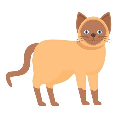 Cute Siamese Cat Standing Character Design Illustration Vector