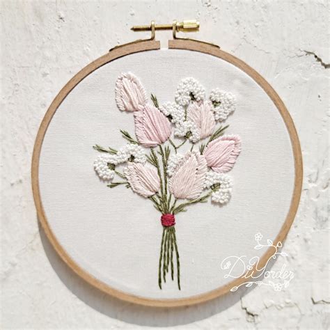 Tulip Flower Embroidery Kit Wedding Embroidery Kit Modern Floral