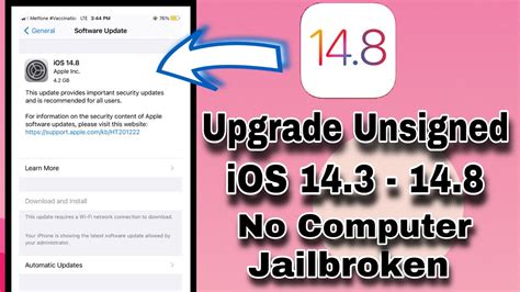 New Upgrade Unsigned IOS 14 8 From IOS 14 3 No Computer How To