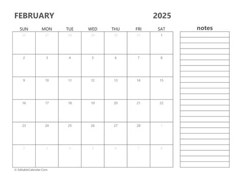 February 2025 calendar free printable pdf 2025