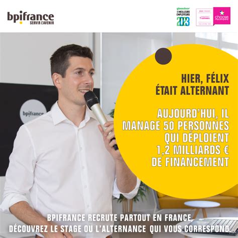 Plus de 250 offres à pourvoir en stage ou en alternance chez Bpifrance