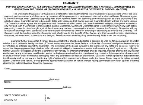 Here Are Four Sample Lease Guaranty Agreements