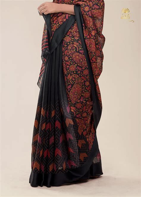 Classic Black Woven Linen Jamewar Saree Zaribanaras Global