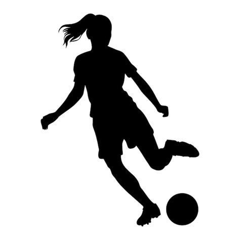 Frau fußball spieler silhouette vektor illustration Premium Vektor