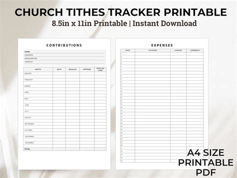 Church Tithe Tracker Giving Log Tithes And Offering Tracker Donations Log Tithe Log Tithing