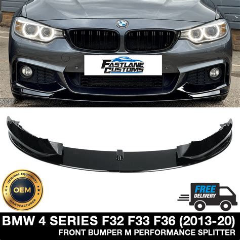 Bmw F32 F33 F36 4 Series M Performance Gloss Black Front Splitter Lip