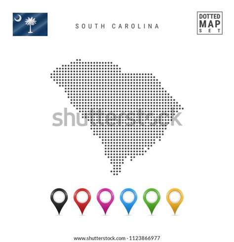 Dots Pattern Vector Map South Carolina Stock Vector Royalty Free